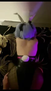 后入初音未来兔子cos，喜欢母狗的大屁股吗？